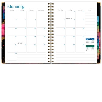 2027 Excello Brands 9" x 11" Weekly & Monthly Standard Planner, Paperboard Cover, Dark Gold Marble (FSHN-CY27-8511-55)