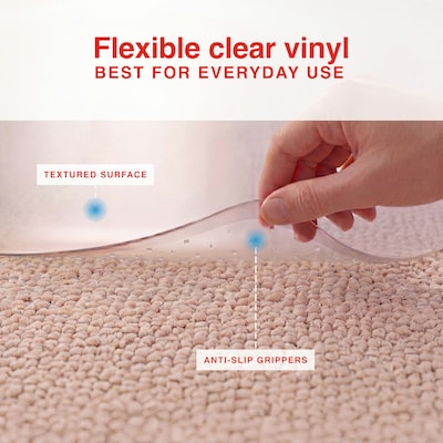 Quill Brand® PlushMat Carpet Chair Mat, 46" x 60'', Crystal Clear (20235-CC)