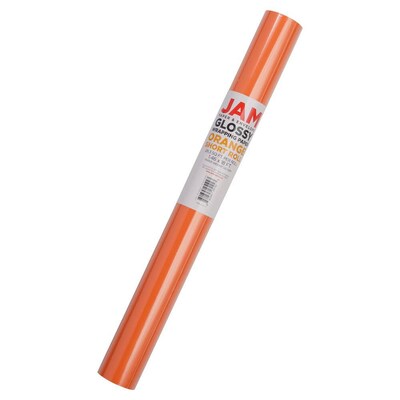 JAM Paper Short Mini Roll Wrapping Paper, 26.3 sq. ft., Orange, 2/Pack(165S25263org)