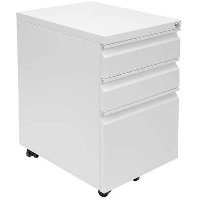 Mount-It! 3-Drawer Mobile File Cabinet, Letter & Legal Size, Lockable, 23.72H x 14.7W x 18.11D, White (MI-941W)