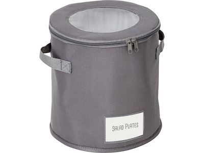 Honey-Can-Do Polyester Round Dinnerware Storage Box, Gray (SFT-09236)