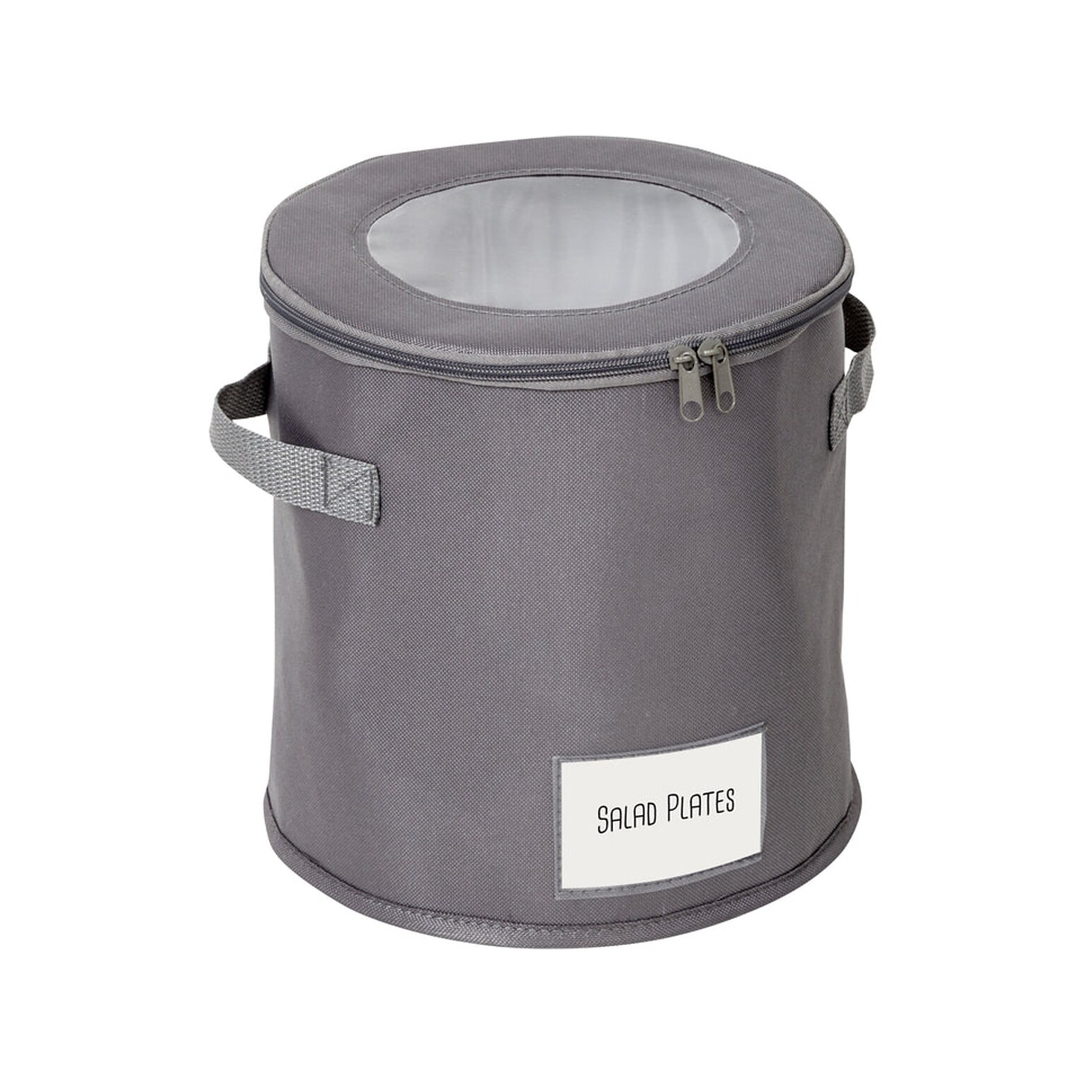 Honey-Can-Do Polyester Round Dinnerware Storage Box, Gray (SFT-09236)