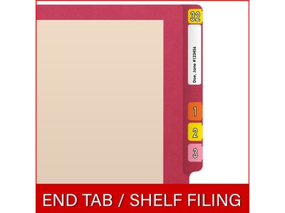 Medical Arts Press Reinforced End Tab File Folder, Straight-Cut, Letter Size, Manila/Red, 50/Box (S-09473-RED)