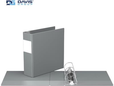 Davis Group Premium Economy 3 3-Ring Non-View Binders, D-Ring, Gray, 6/Pack (2305-07-06)
