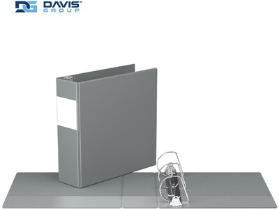 Davis Group Premium Economy 3" 3-Ring Non-View Binders, D-Ring, Gray, 6/Pack (2305-07-06)