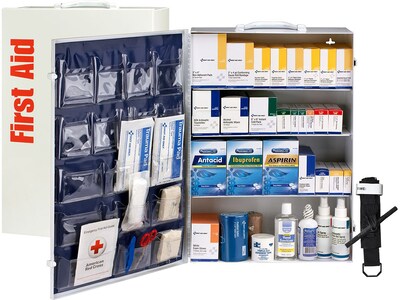 First Aid Only First Aid Cabinet, ANSI Class B, 150 People, 1462 Pieces, White (91341)