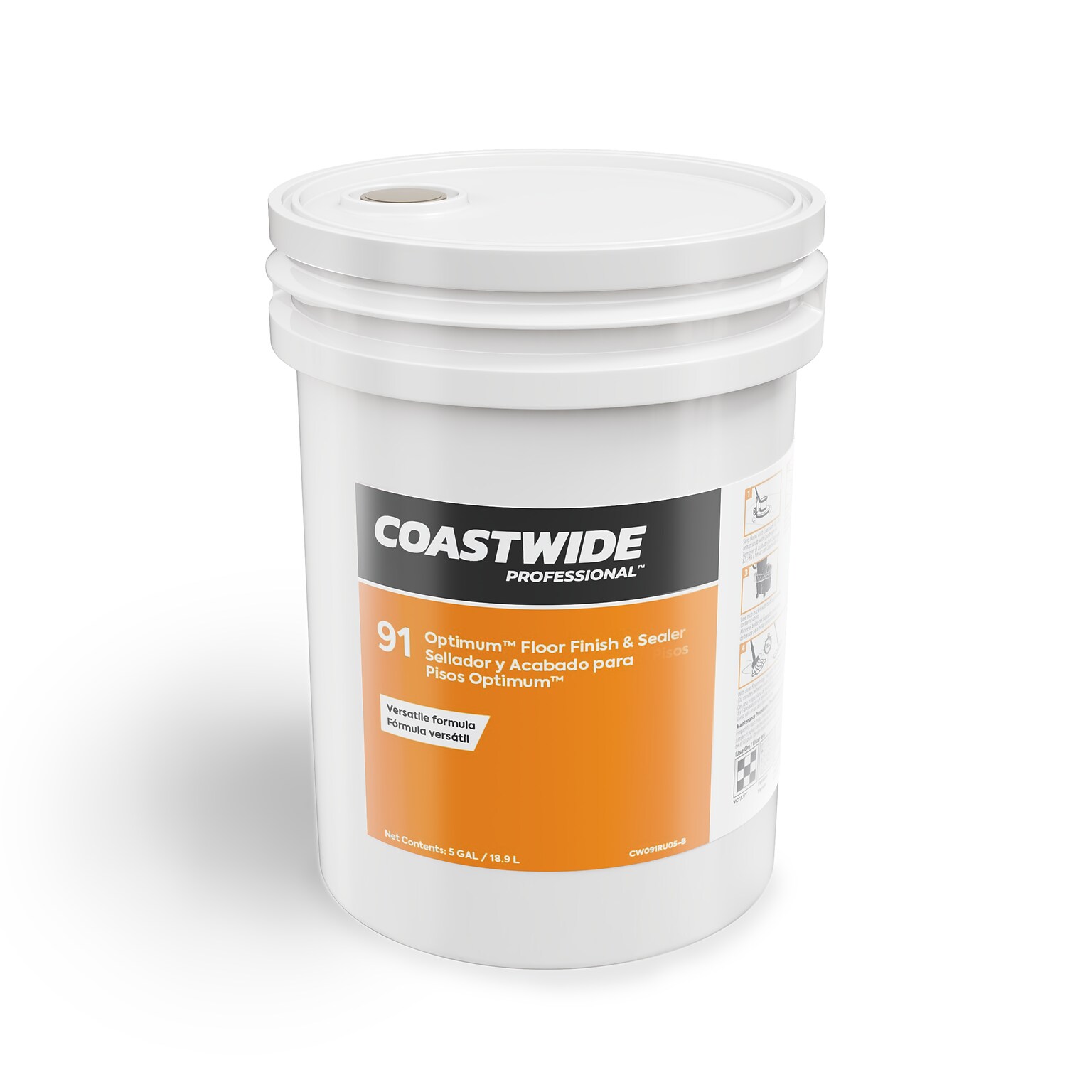 Coastwide Professional™ Optimum™ Floor Finish, 5 gal./18.9L (CW568005-A)