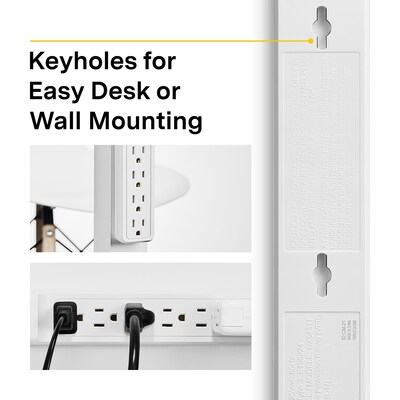 NXT Technologies™ 6-Outlet Surge Protector, 2.5' Cord, 500 Joules, 2/Pack (NX54311)