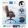 Boss LeatherPlus Faux Leather Executive Big & Tall Chair, 400 lb. Capacity, Bomber Brown (B991-BB)