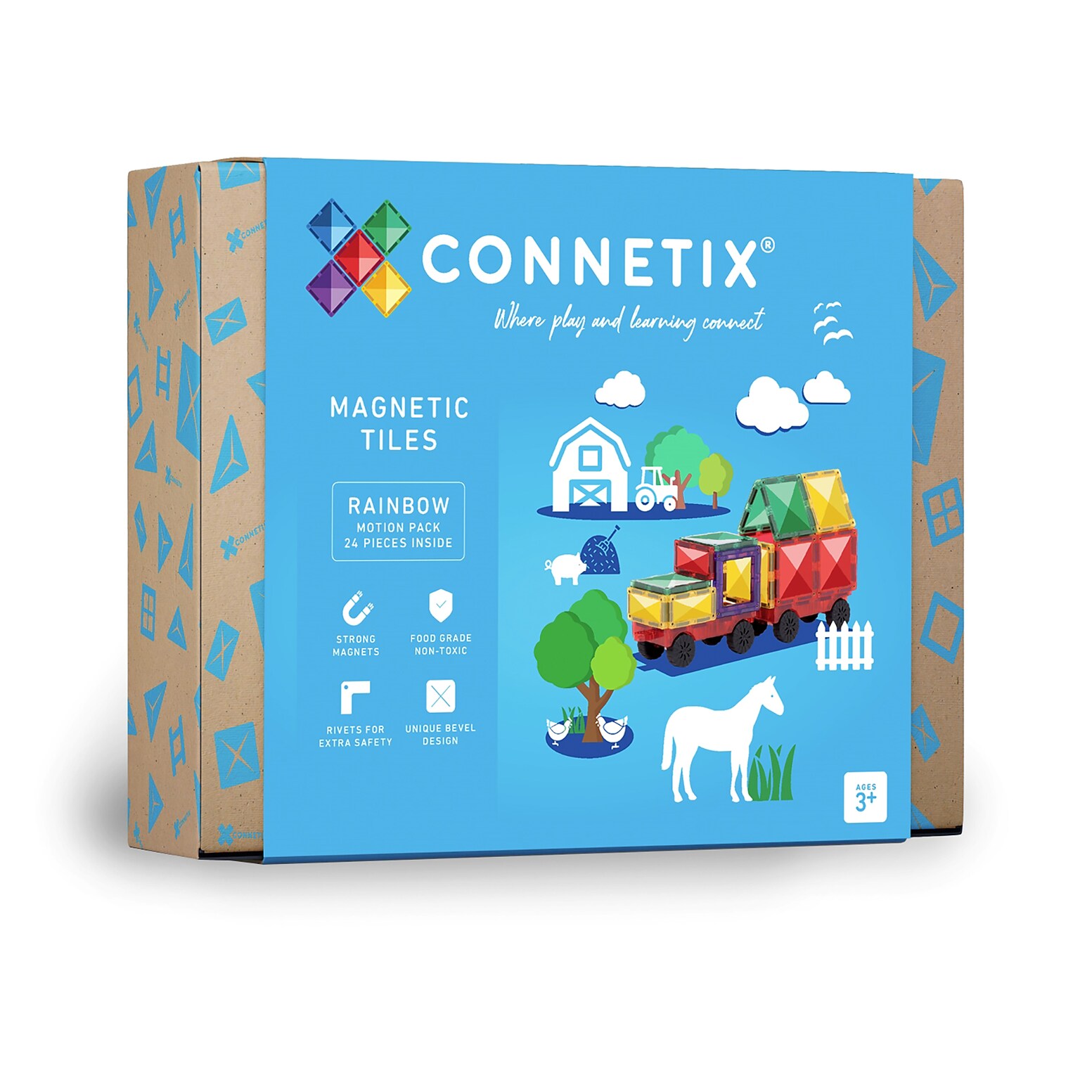 Connetix Magnetic Tiles Rainbow Motion Pack, 24 Pieces (CNTR00024MO)