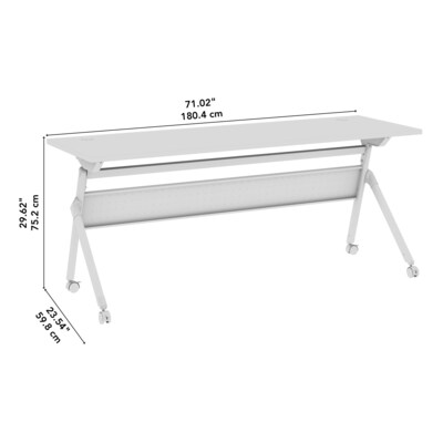 Bush Business Furniture Envision 72"W Foldable Training Room Table, Storm Gray (NVW172SGK)