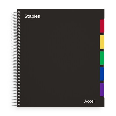STAPLES Accel Durable Poly Cover Notebook, 8.5” x 11”, College Ruled