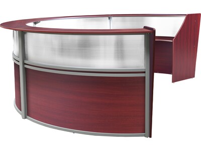 Regency Marque 142W Curved Reception Desk Workstation, Mahogany (77314MH)