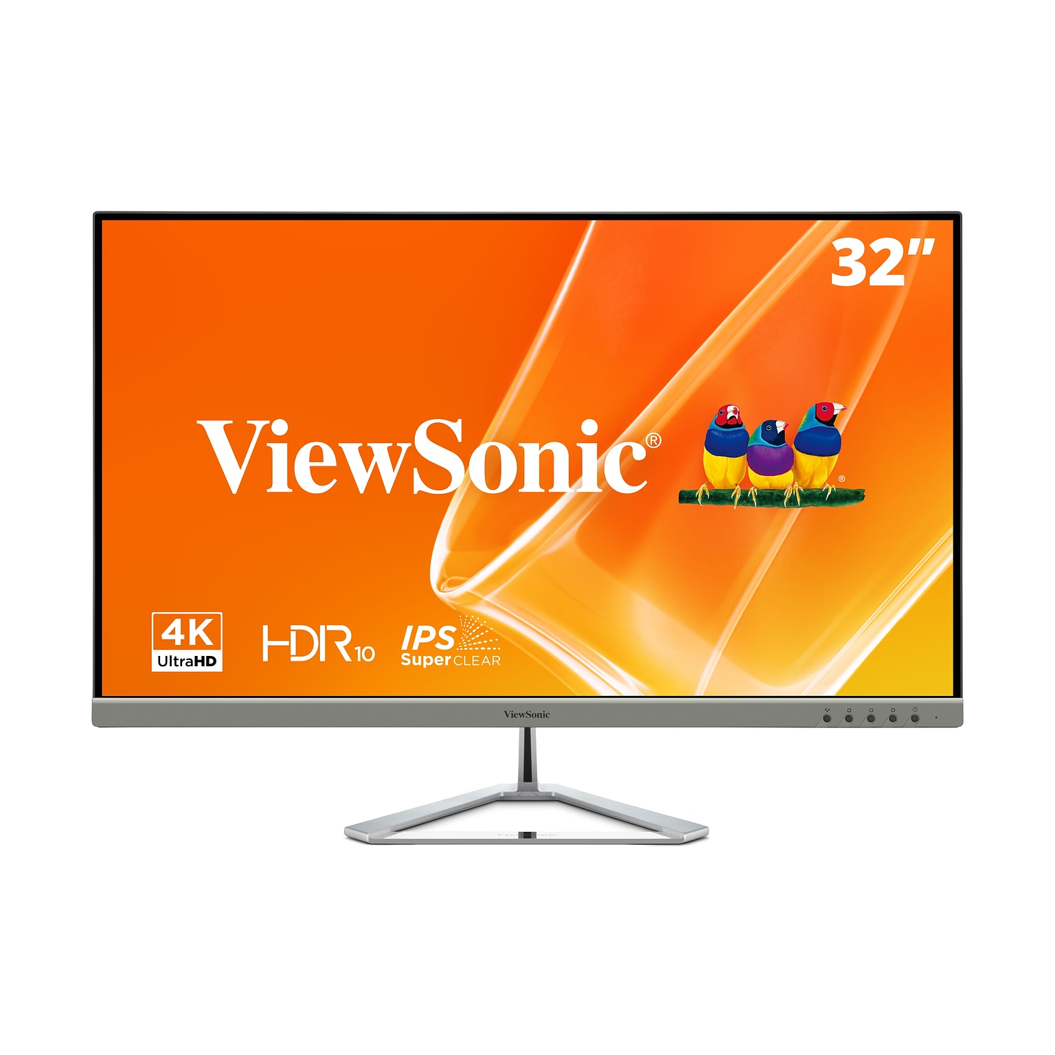 ViewSonic 32 UHD 4K 60Hz LCD Monitor, Silver (VX3276-4K-MHD)