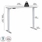 Bush Business Furniture Move 40 Series 60"W Electric Height Adjustable Standing Desk, White/Cool Gray Metallic (M4S6030WHSK)