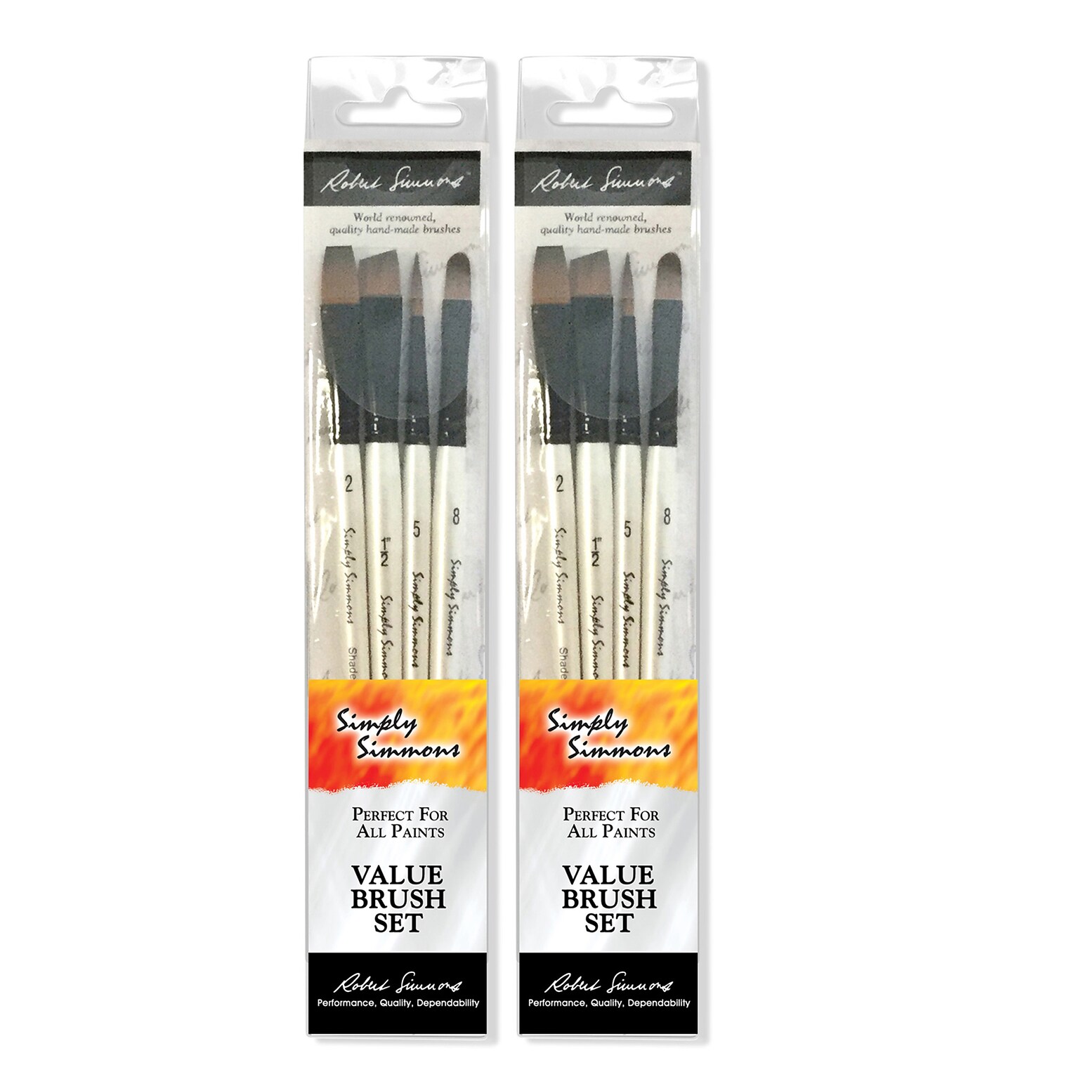Daler-Rowney Simply Simmons Work Horse Brush Set, 5/Set, 2 Sets/Bundle (DRW255400001-2)
