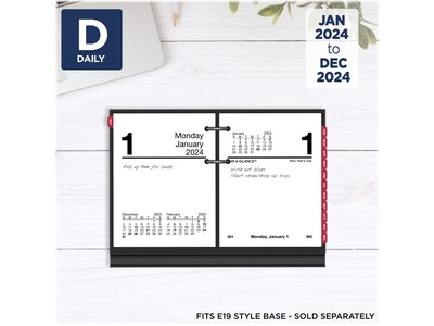 2024 AT-A-GLANCE 3.75 x 3 Daily Desk Calendar Refill, White/Black (E919-50-24)