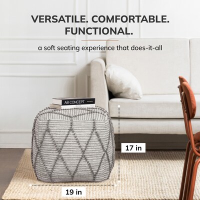 Anji Mountain Atlas Natural Fabric Rectangular Pouf Ottoman (AMBPF099-1917)
