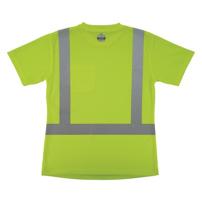 Ergodyne GloWear 8274 High Visibility Short Sleeve Women’s T-Shirt, ANSI Type R Class 2, Lime, 2XL (22076)