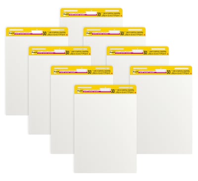 Post-it Super Sticky Easel Pad, 25 x 30, 30 Sheets/Pad, 8 Pads/Pack (559VAD8PK)