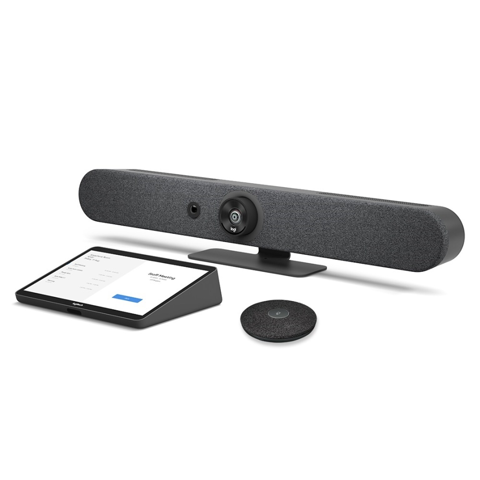 Logitech Rally Bar HD 4K Video Conferencing System Rally Bar Mini + Tap Cat5e + Mic Pod, Table Stand, Graphite (991-000533)