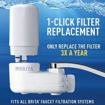 Brita On Tap Water Filtration System Faucets Replacement Filters, White (36309)