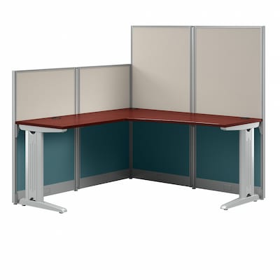 Bush Business Furniture Office in an Hour 65W x 65D L Shaped Cubicle Desk, Hansen Cherry (WC36494-03