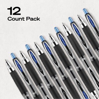 uniball 207 Retractable Gel Pens, Medium Point, 0.7mm, Blue Ink, Dozen (33951)