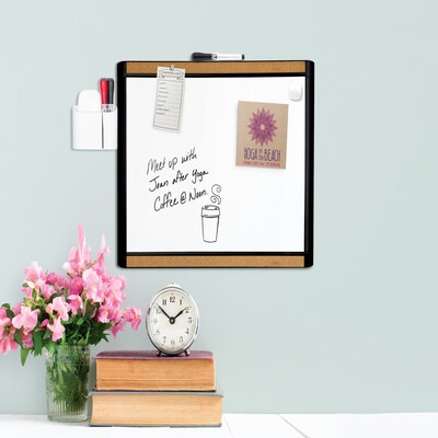 U Brands PINIT Magnetic Dry Erase Whiteboard, 20" x 16", Black Frame (426U00-01)