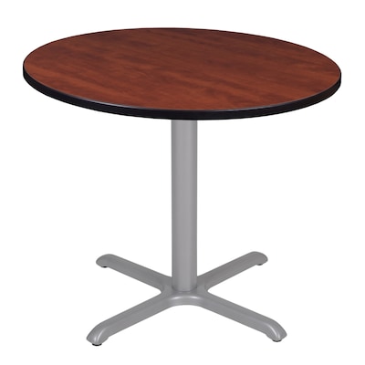 Regency Cain 36 Round Laminate X Base Breakroom Table, Cherry/Grey (TB36RNDCHGY)