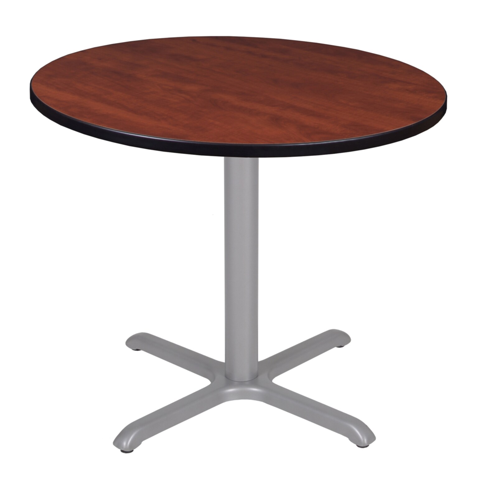 Regency Cain 36 Round Laminate X Base Breakroom Table, Cherry/Grey (TB36RNDCHGY)