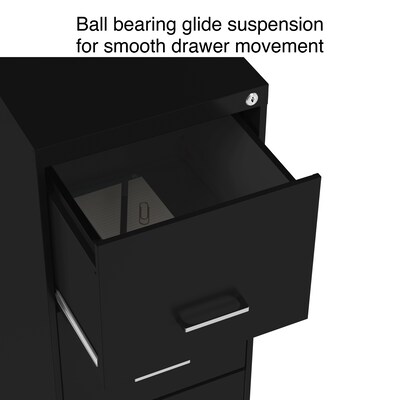 Quill Brand® 4-Drawer Vertical File Cabinet, Locking, Letter, Black, 18"D (52152)