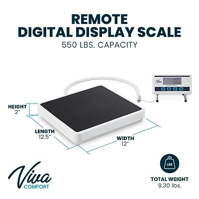 Viva Comfort Medical Digital BMI Weight Scale, 550 lbs. Capacity, White (ADIME904-06-MK)
