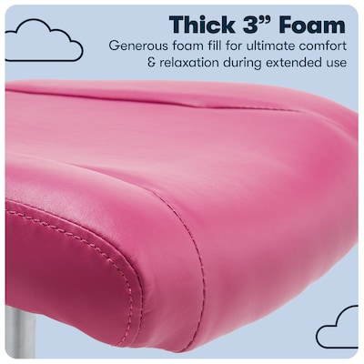 Serta Essentials Armless Ergonomic Bonded Leather/Mesh Swivel Task Chair, Pink (48740E)