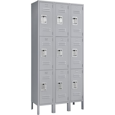 Global Industrial Infinity 78H 3-Tier 3-Column Storage Locker, Gray (493424GY)