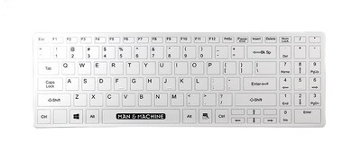 Man & Machine Silicone Printed Fitted Drape Keyboard Cover, White (DRAPE/ITS/US)