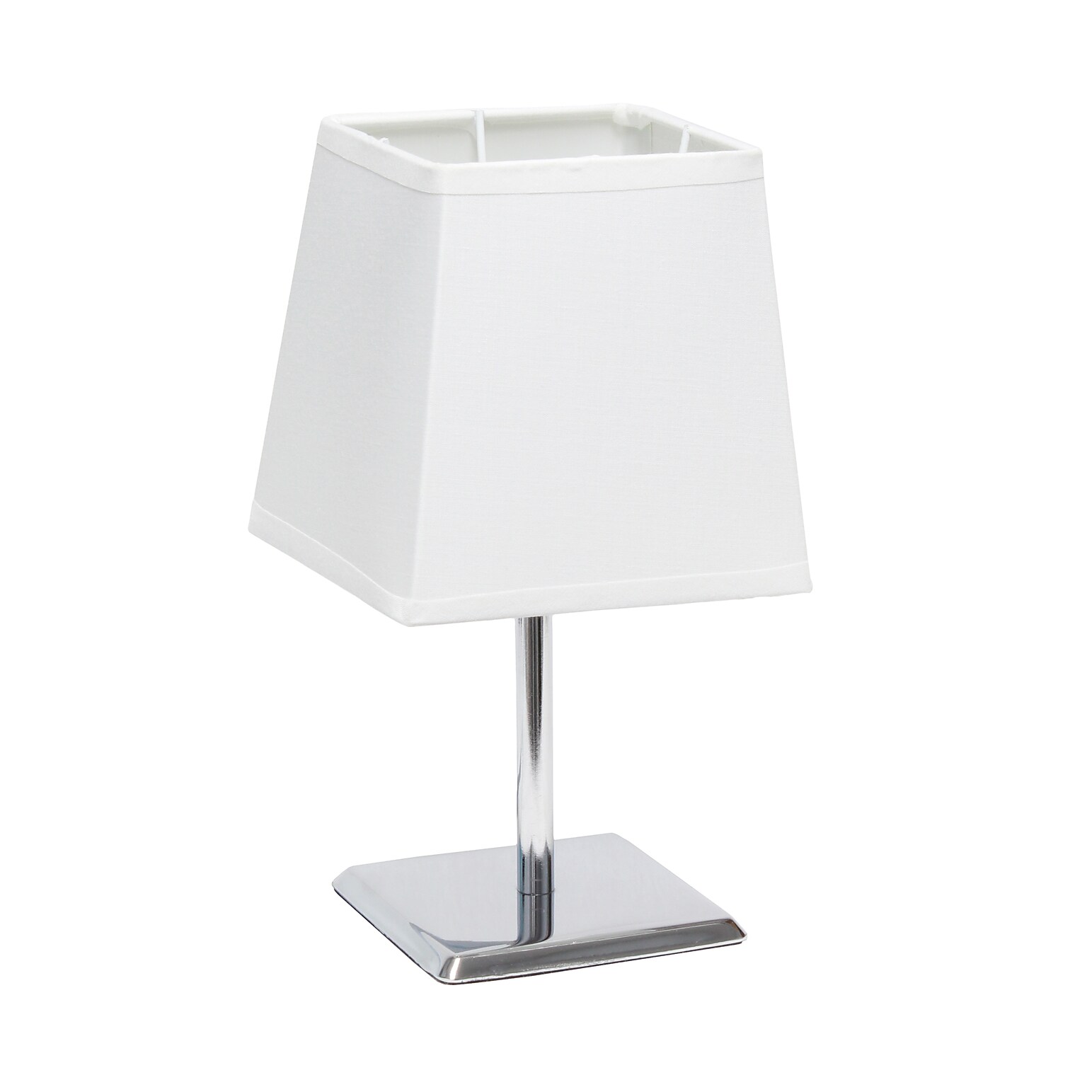 Creekwood Home Square Chrome 9.65 LED Table Lamp, White (CWT-1013-WH)