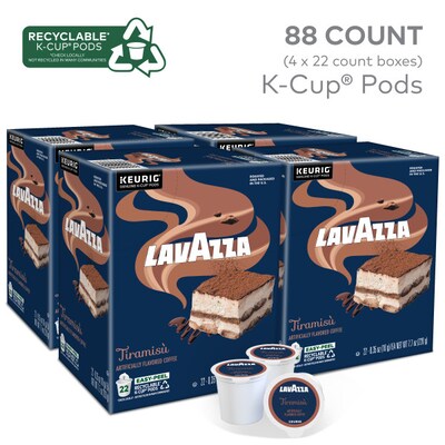 Lavazza Tiramisù Caffeinated Hot & Iced Coffee Keurig K-Cup Pods, Medium Roast, 88/Box (5000384724CT)