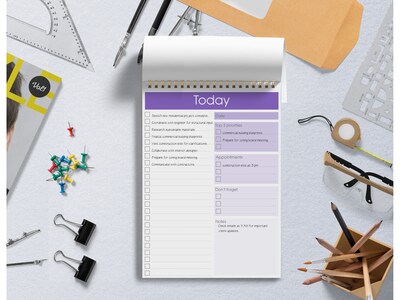 Better Office To-Do List Notepads, 7" x 10", Project-Ruled, Assorted Colors, 52 Sheets/Pad, 4 Pads/Pack (25821-4PK)