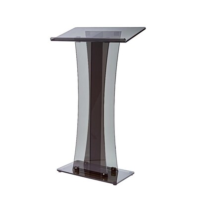 AdirOffice 47" Podium Lectern with Cover, Transparent Black (661-02-BLK-PKG)