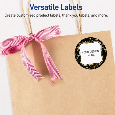 Avery Round Laser/Inkjet Multipurpose Labels, 2", White, 120/Pack (19479370906)