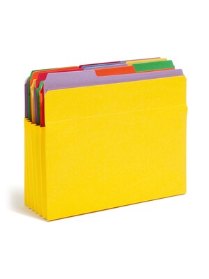 Smead Reinforced File Pocket, 5 1/4 Expansion, Letter Size, Blue/Green/Red/Redrope/Yellow, 5/Pack (