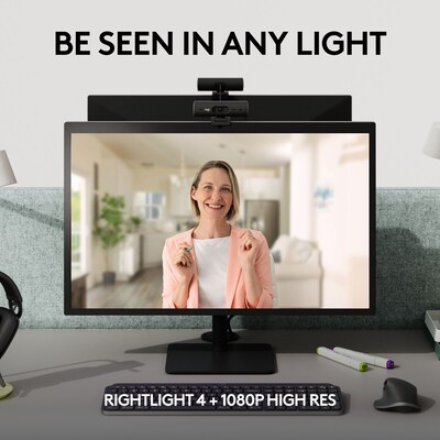Logitech Brio 505 HD 1080p Webcam, 4 Megapixels, Graphite (960-001522)