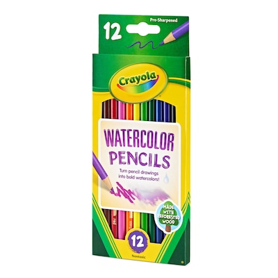 Crayola Watercolor Colored Pencils, Assorted Colors, 12/Box (68-4302)