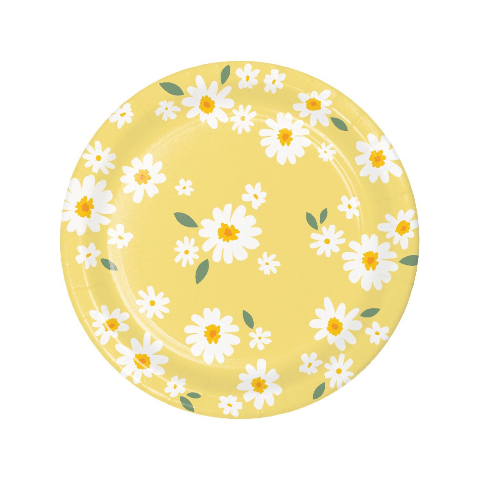 Creative Converting Sweet Daisy Party Dinner Plate, Yellow/White, 24/Pack (DTC372463DPLT)