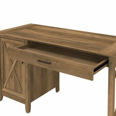 Bush Furniture Key West 54"W Computer Desk with Keyboard Tray and Storage, Reclaimed Pine (KWD154RCP-03)
