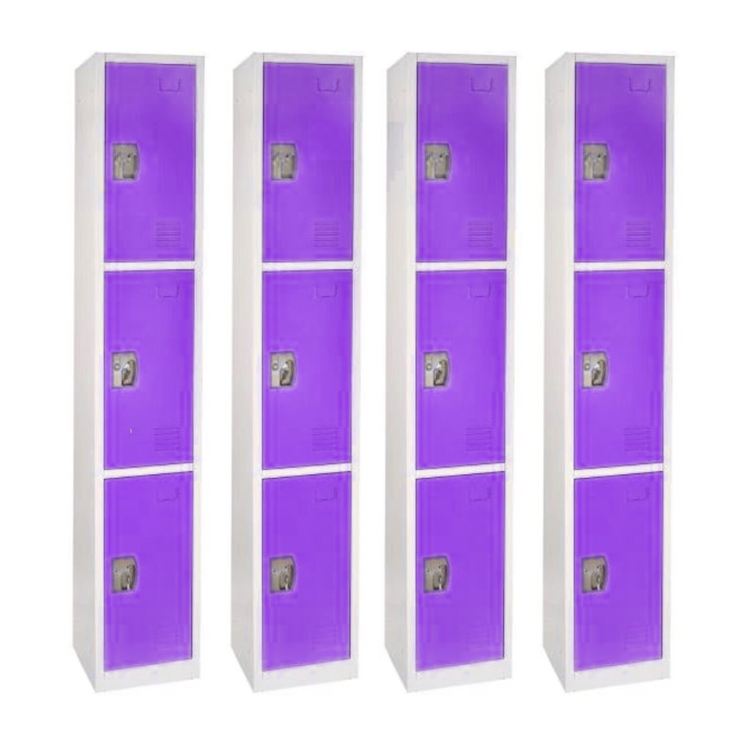 AdirOffice 72 3-Tier Purple Storage Locker, 4/Pack (629-203-PUR-4PK)