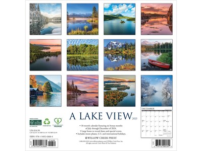 2025 Willow Creek Lake View 12 x 12 Monthly Wall Calendar (43684)