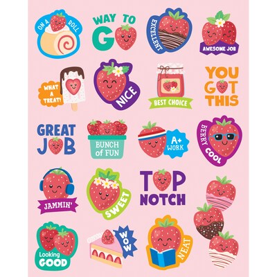 Teacher Created Resources Strawberry Smelly Stickers, Multicolored, 114/Pack, 6/Packs/Bundle (TCR944