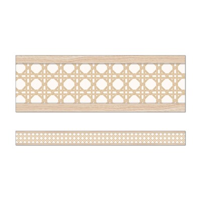 Carson Dellosa Education True to You Straight Bulletin Board Borders, 3 x 3, Woven Cane, 6/Bundle